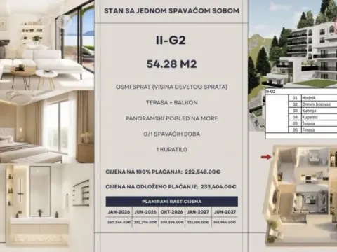 Sale, two bedroom apartment, 50m², Dubovica, Budva - image 3