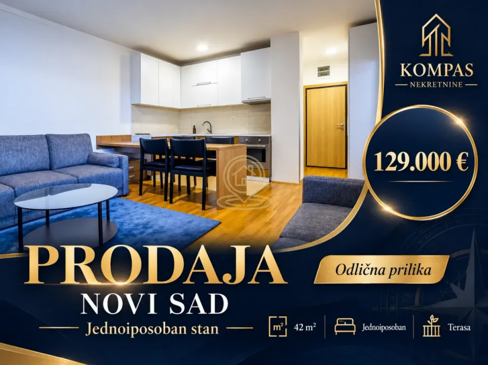 Sale, one bedroom apartment, 42m², Detelinara, Novi Sad Sve Podlokacije