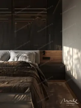 Moderna spavaća soba sa bračnim krevetom i ugradnim plakarom. - image 10
