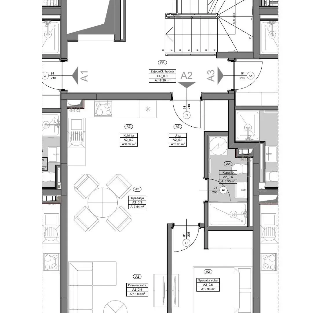 Architectural floor plan with room layout.