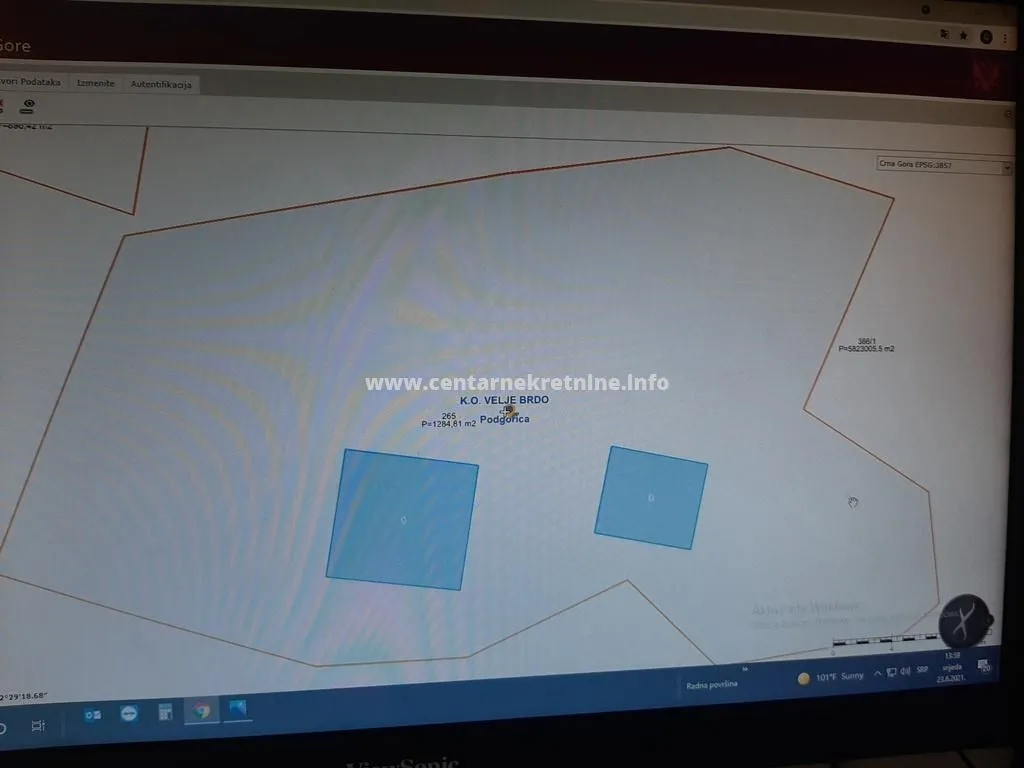 Prodaja, plac, 1300m², Velje Brdo, Podgorica