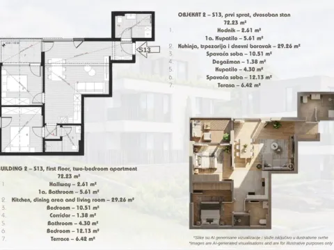 Sale, one bedroom apartment, 51m², Dobrota, Kotor - image 6