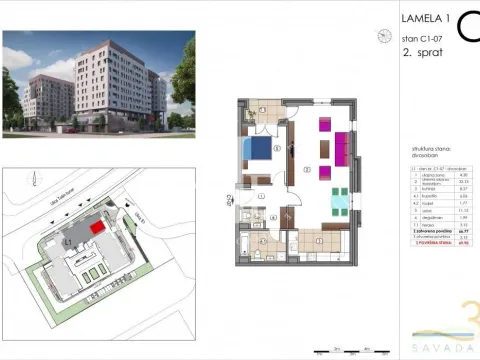 Sale, two bedroom apartment, 70m², Tošin bunar, Novi Beograd Sve Podlokacije - image 14