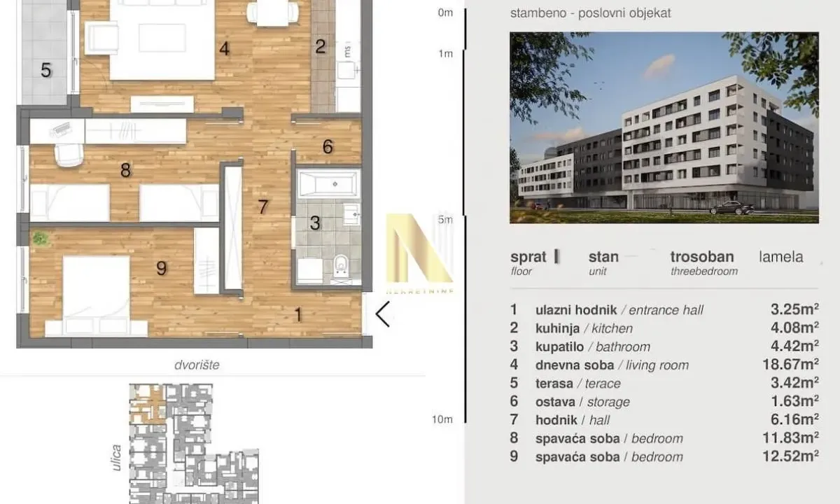 Sale, three bedroom apartment, 65m², Telep, Novi Sad Sve Podlokacije