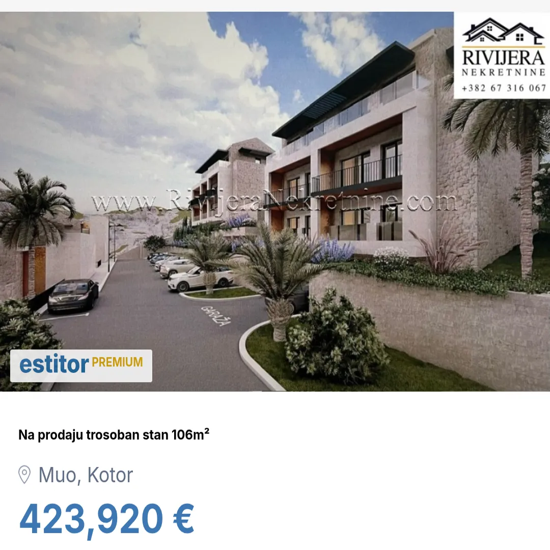 Prodaja, trosoban stan, 106m², Muo, Kotor