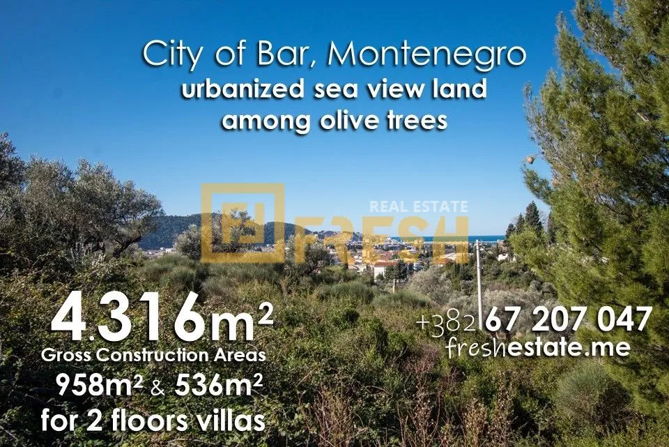 Prodaja, plac, 4316m², Bar, Crna Gora