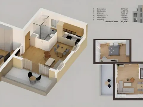 Prodaja, jednosoban stan, 55m², Stoliv, Kotor - image 11