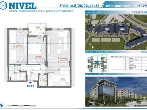 Sale, two bedroom apartment, 69m², Zabjelo, Podgorica - image 2