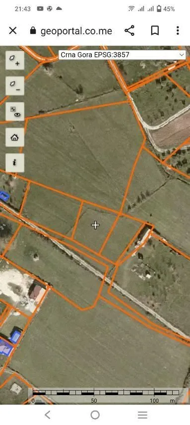 Satelitski snimak katastarske parcele sa geoportala.