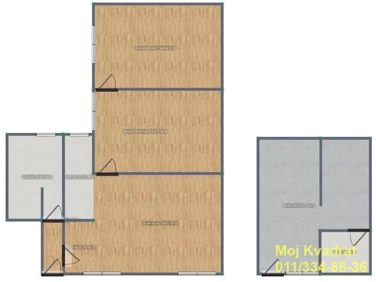 Prodaja, trosoban stan, 54m², Karaburma, Palilula Sve Podlokacije