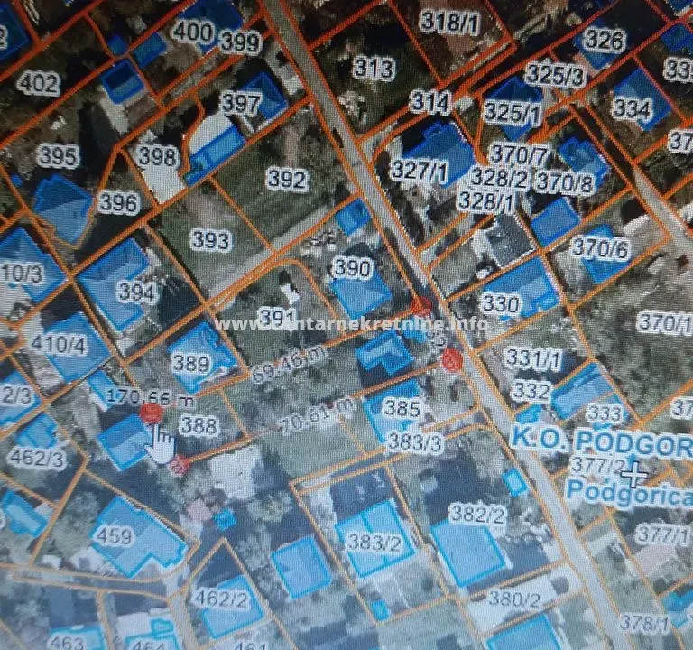 Sale, land lot, 1007m², Zagorič, Podgorica