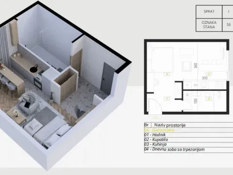 Sale, one bedroom apartment, 59m², Budva, Crna Gora - image 20