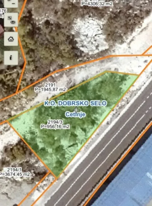 Prodaja, plac, 958m², Cetinje, Crna Gora