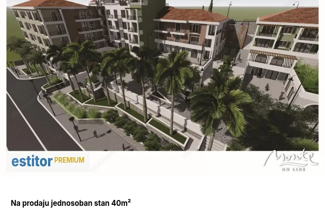 Prodaja, jednosoban stan, 40m², Tivat, Crna Gora