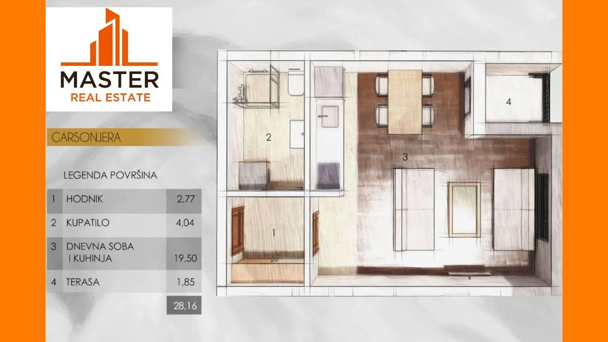 Sale, apartment, 28m², Zabjelo, Podgorica
