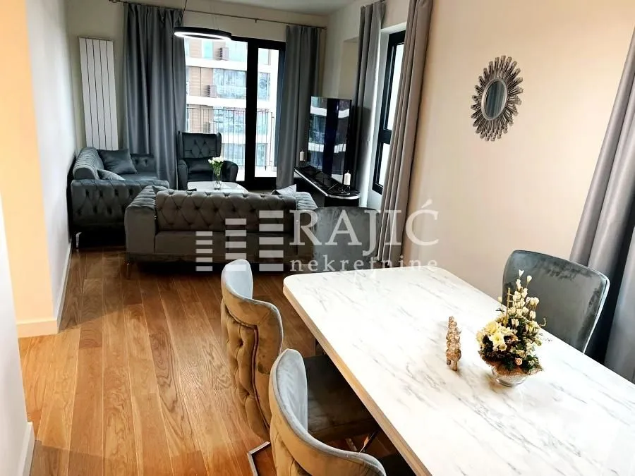 Spacious living room with a dining area and modern furniture.