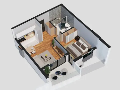 Sale, two bedroom apartment, 38m², Petrovac, Budva - image 6