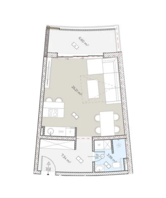 Sale, studio apartment, 42m², Budva, Crna Gora