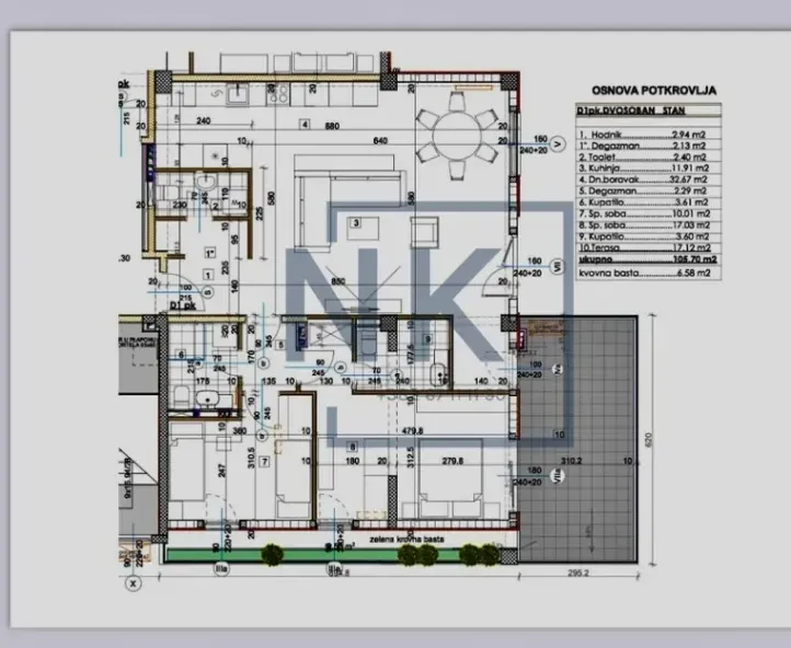 Prodaja, dvosoban stan, 106m², Vezirov Most, Podgorica