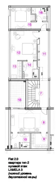 Arhitektonski plan osnove stana sa oznakama prostorija. - image 11