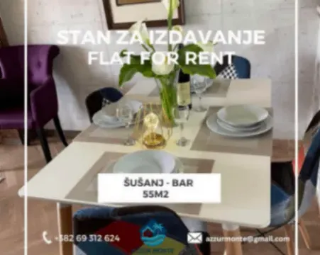 Izdavanje, jednosoban stan, 55m², Šušanj, Bar - image 1