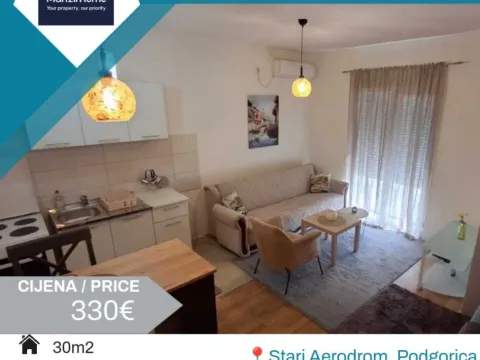 Rent, studio apartment, 30m², Stari Aerodrom, Podgorica