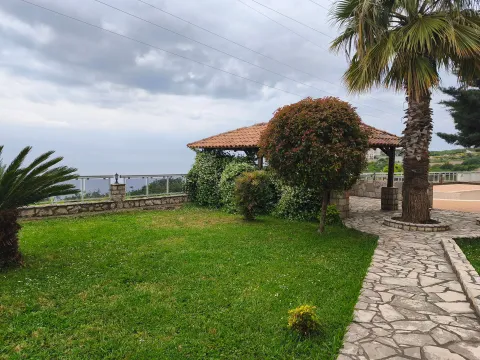 Uređeno dvorište sa travnjakom, popločanim stazama, palmom i letnjikovcem. - image 5