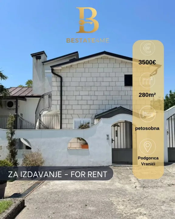 Rent, house, 280m², Vranići, Podgorica