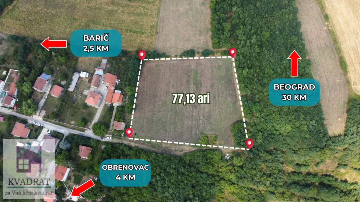Prodaja, plac, 7700m², Obrenovac, Beograd