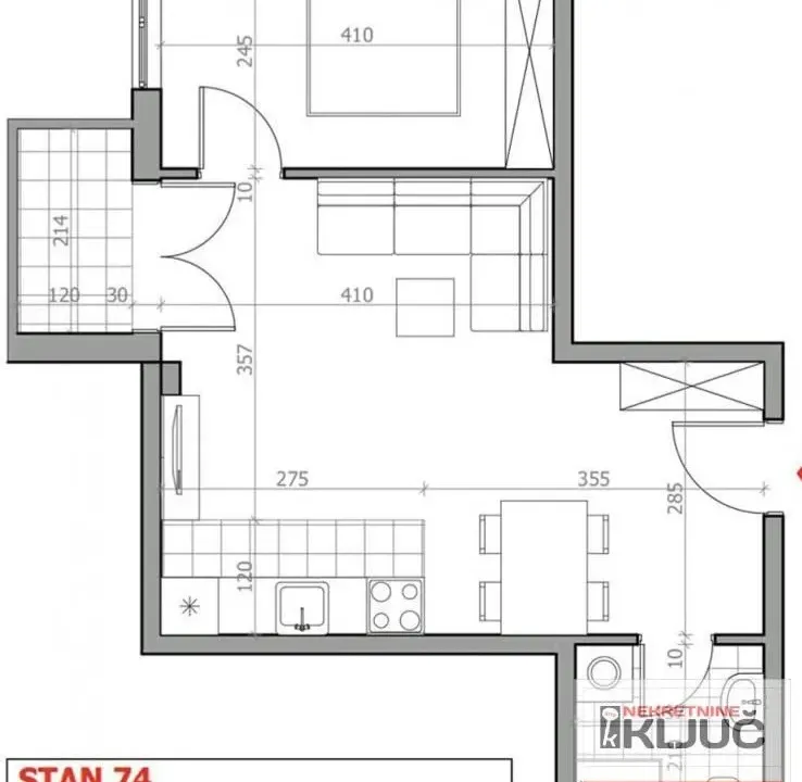 Prodaja, dvosoban stan, 43m², Sremska Kamenica, Petrovaradin