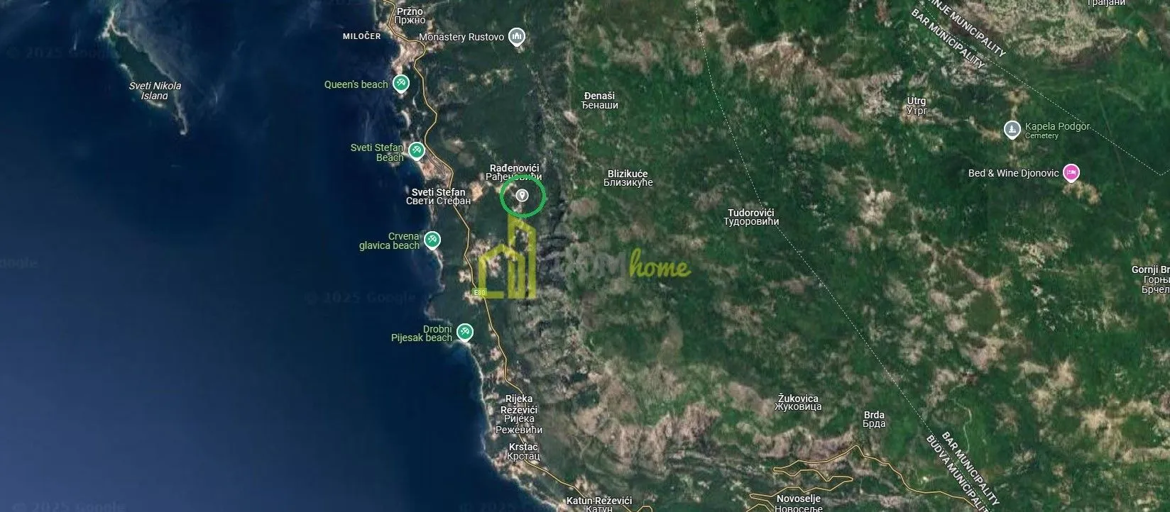 Prodaja, plac, 1153m², Sveti Stefan, Budva