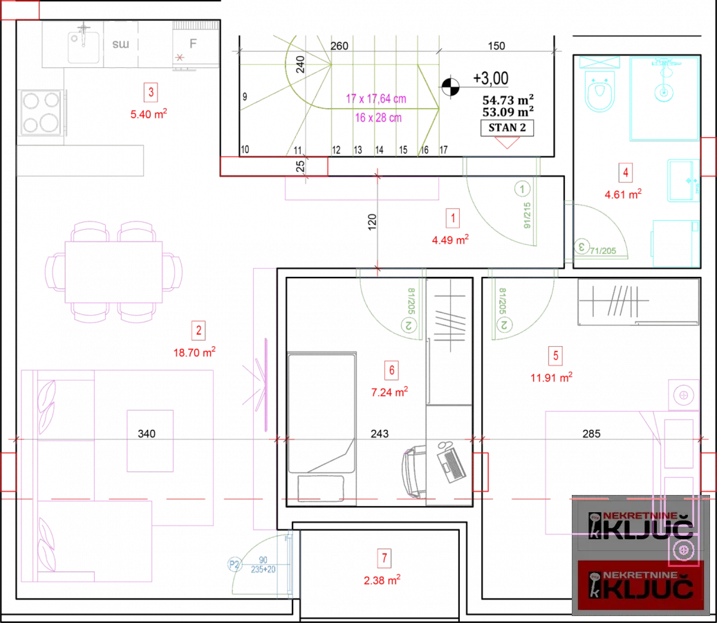 Prodaja, dvosoban stan, 53m², Adice, Novi Sad Sve Podlokacije