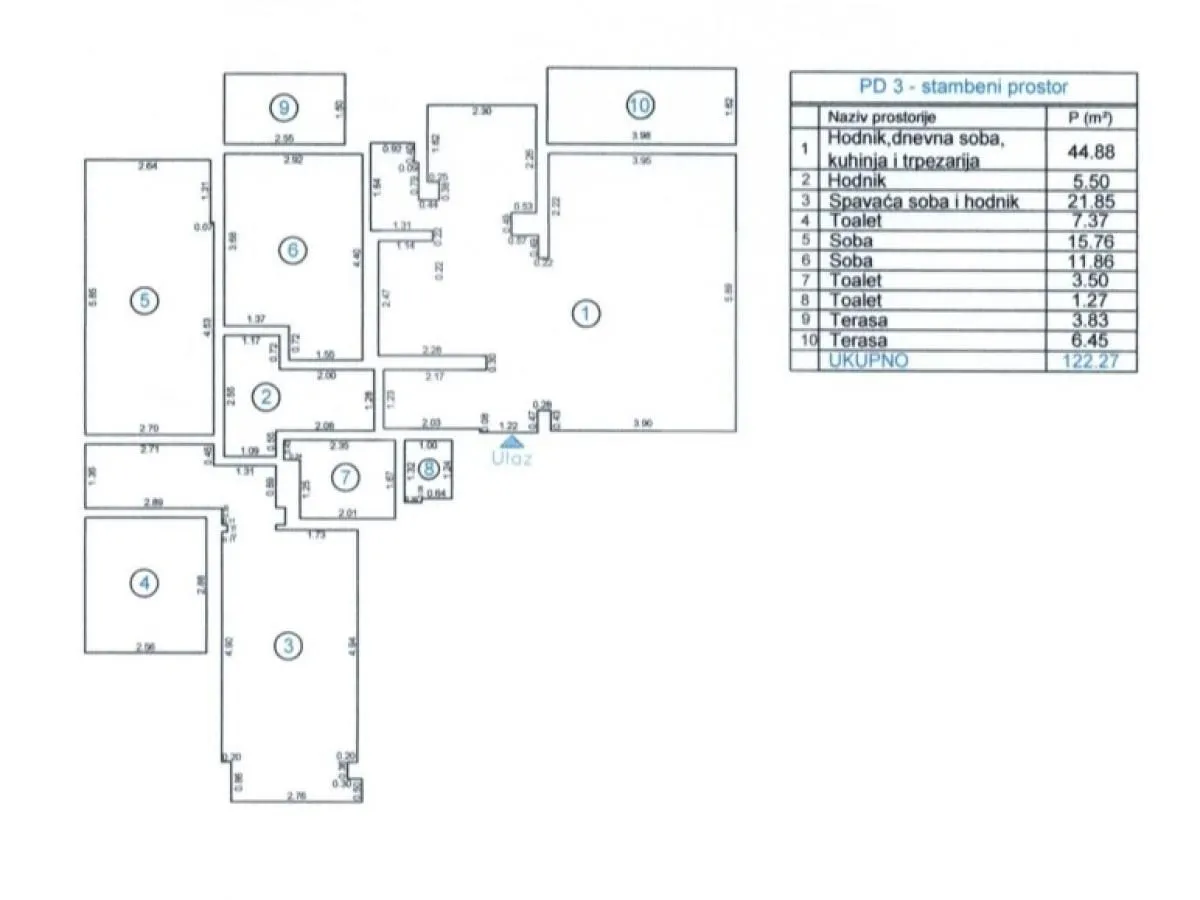 Prodaja, trosoban stan, 122m², Centar, Podgorica