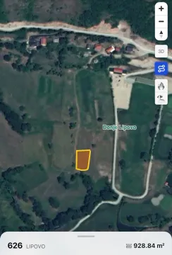 Satelitski snimak terena sa označenom parcelom i podacima o lokaciji. - image 2