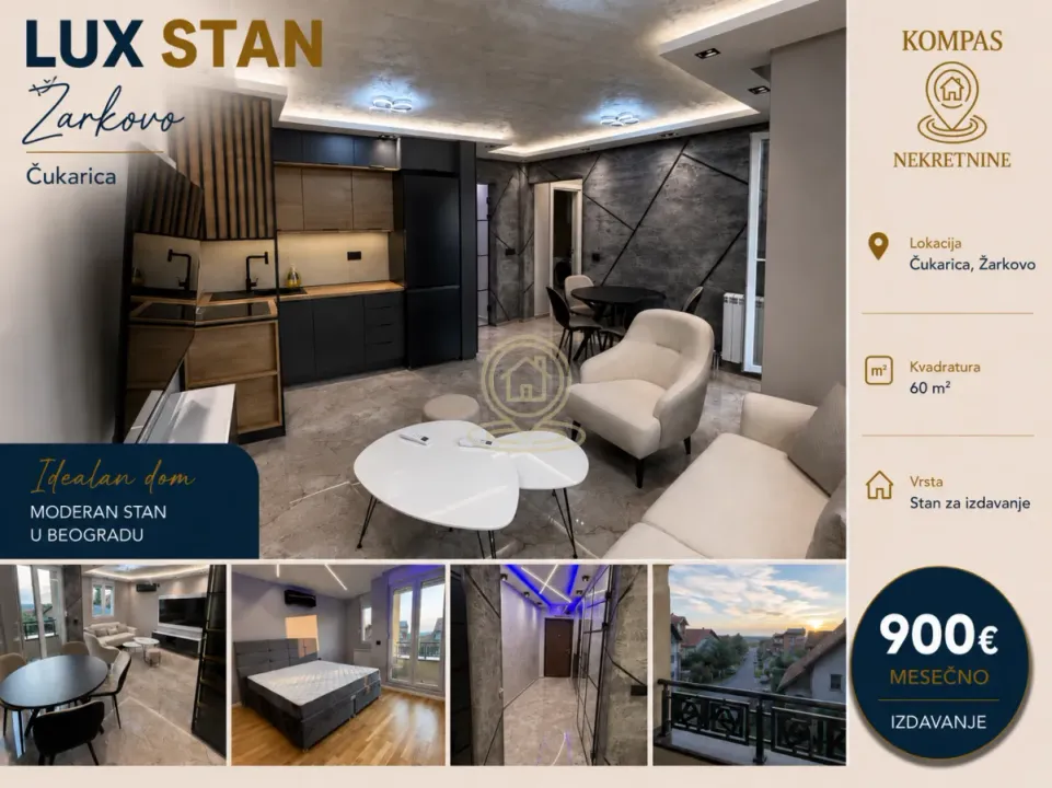 Rent, three bedroom apartment, 63m², Žarkovo, Beograd