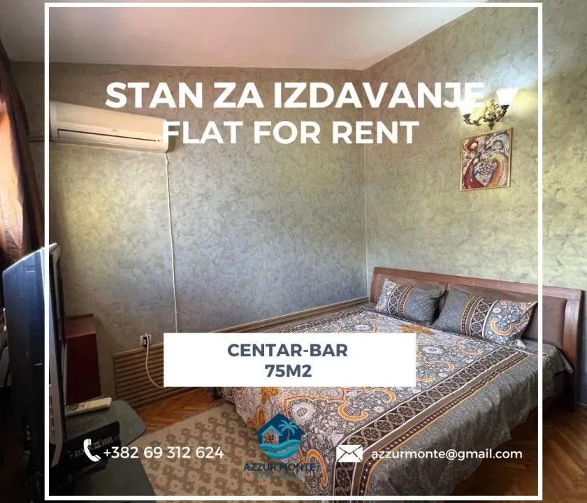 Izdavanje, stan, 75m², Centar, Bar