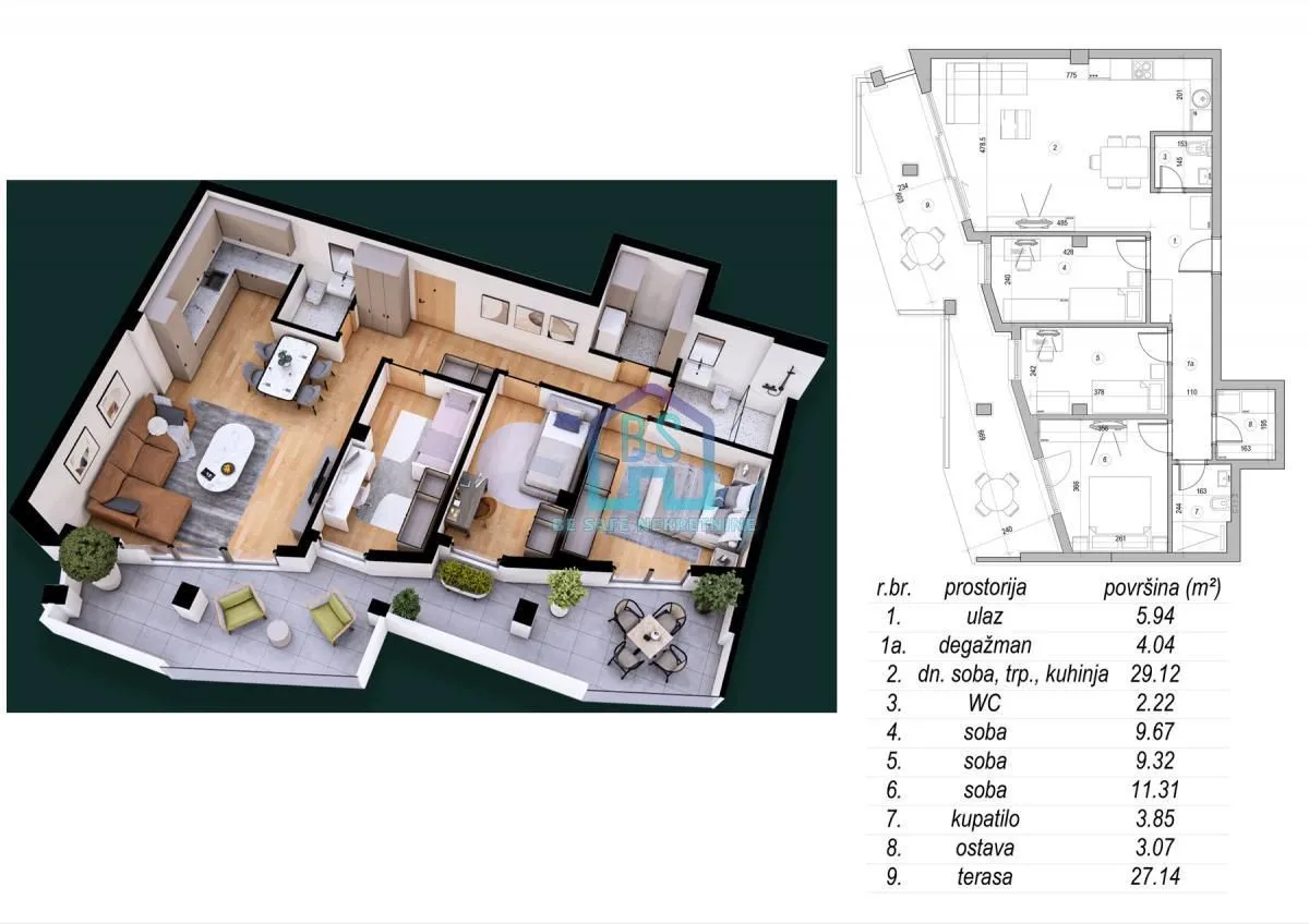 Prodaja, trosoban stan, 79m², Mišeluk, Petrovaradin