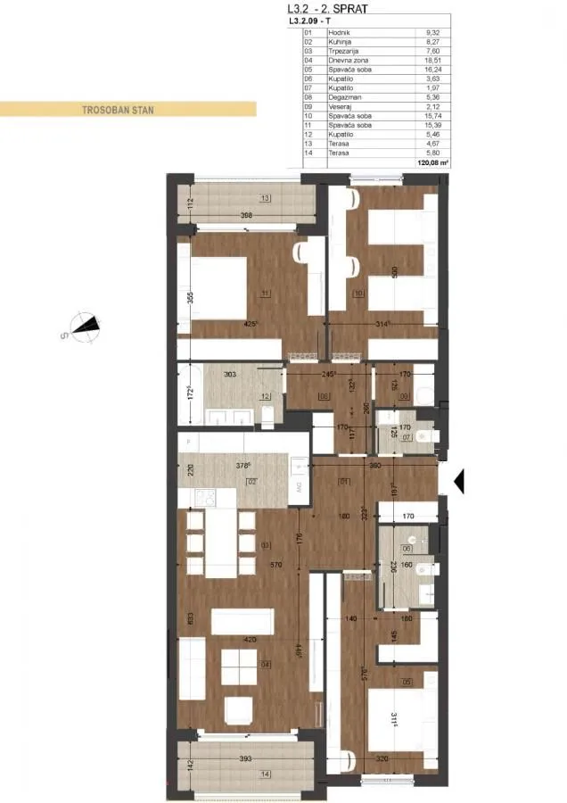 Prodaja, trosoban stan, 120m², Podgorica, Crna Gora