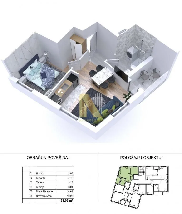 Prodaja, jednosoban stan, 38m², Sloboda, Zlatibor