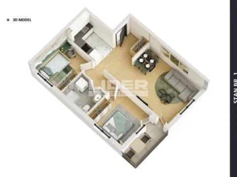 Prodaja, dvosoban stan, 54m², Krnjaca, Palilula Sve Podlokacije - image 4