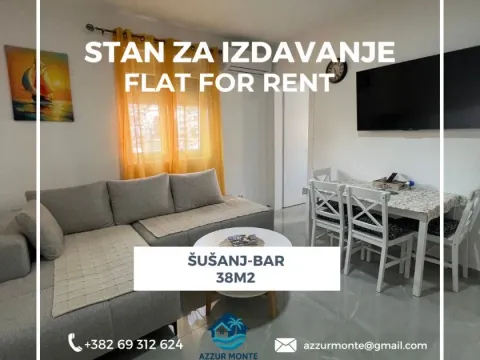 Rent, apartment, 38m², Šušanj, Bar