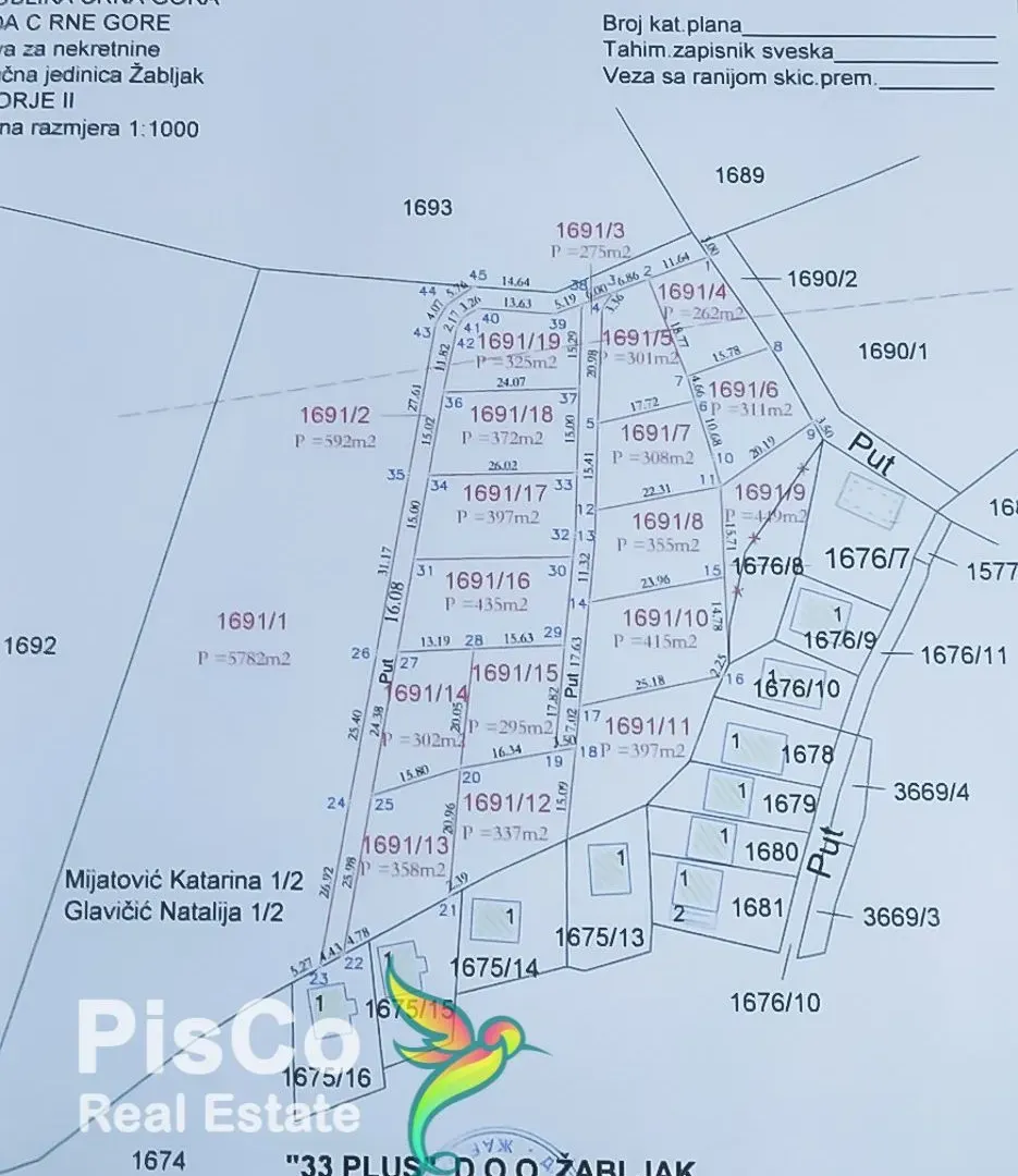 Prodaja, plac, 6000m², Borje, Žabljak