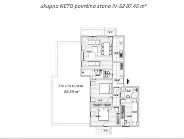 Prodaja, trosoban stan, 88m², Tološi, Podgorica
