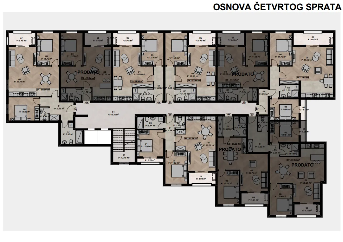 Sale, two bedroom apartment, 73m², Ilino, Bar