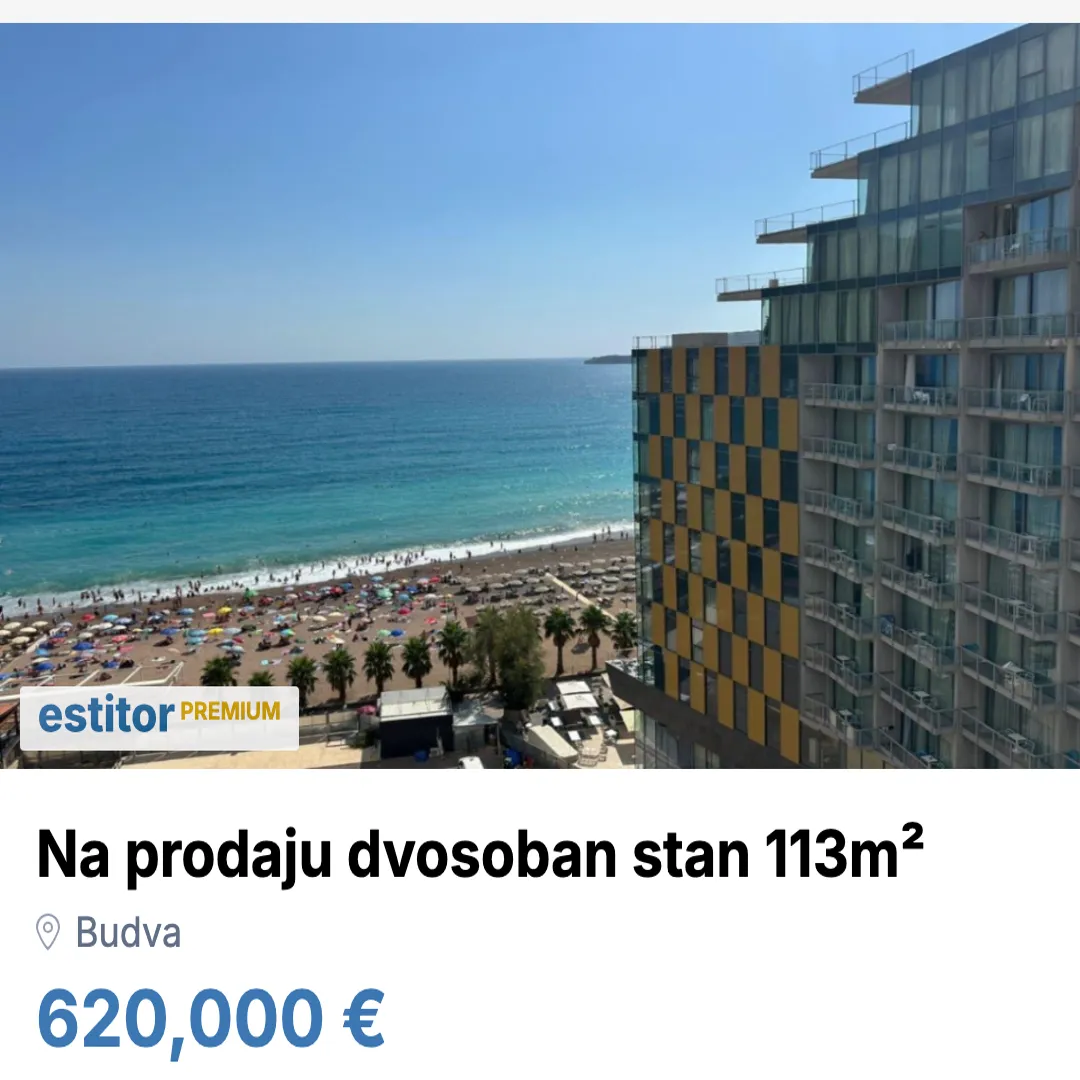 Prodaja, dvosoban stan, 113m², Budva, Crna Gora