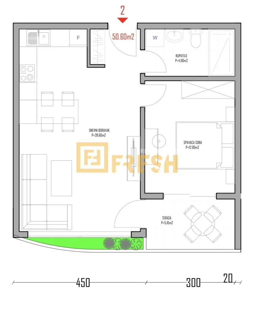 Sale, one bedroom apartment, 51m², Ulcinj, Crna Gora