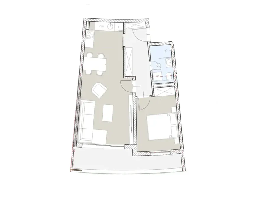 Sale, one bedroom apartment, 61m², Bečići, Budva