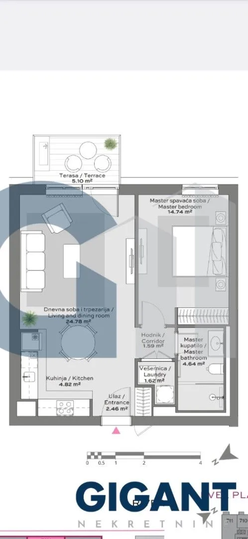 Prodaja, dvosoban stan, 60m², Savski Venac, Beograd