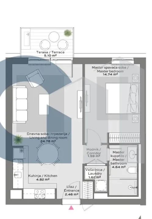 Prodaja, dvosoban stan, 60m², Savski Venac, Beograd
