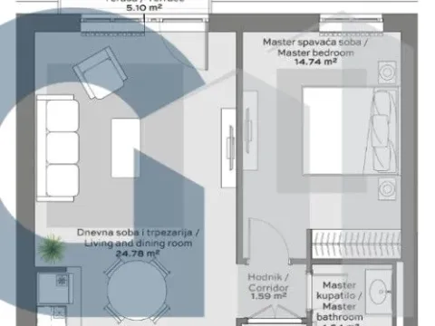 Prodaja, dvosoban stan, 60m², Savski Venac, Beograd